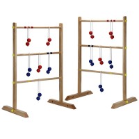 HOLYKING Solid Wood Ladder Toss Game Set Brown