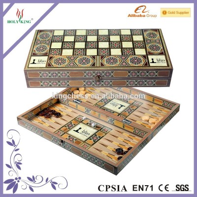 Wooden Backgammon And Chess Combination Game Set 2 In 1 Wooden Antique Game Set