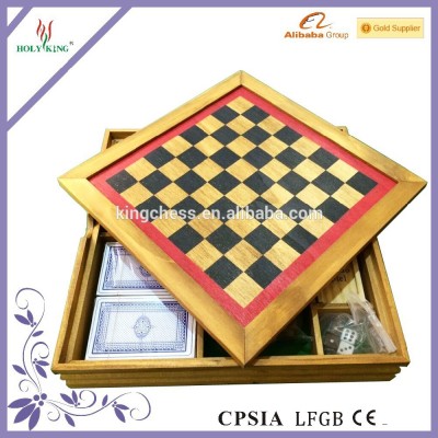 Promotion Gift 7 In 1 Combination Game House Wooden Chess Set