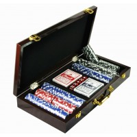 100pcs Poker Chip Set in Wood Case