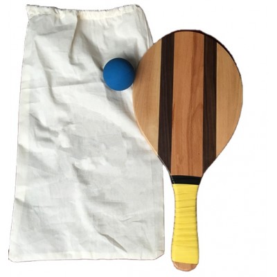 HOLYKING Wooden Beach Frescobol Racquet Ball Bat Set